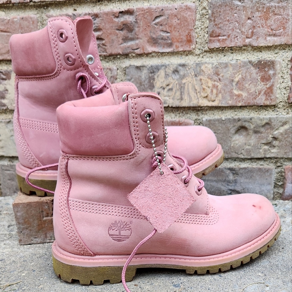 Women's Timberland A12LS Premium 6" Nubuck Boot in Dusty Rose size 5